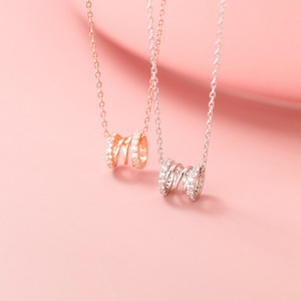 A45392 s925 silver circle elegant necklace