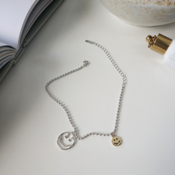 A32911 s925 sterling silver anklet simple chic smilingface chain anklet unique silver bracelet