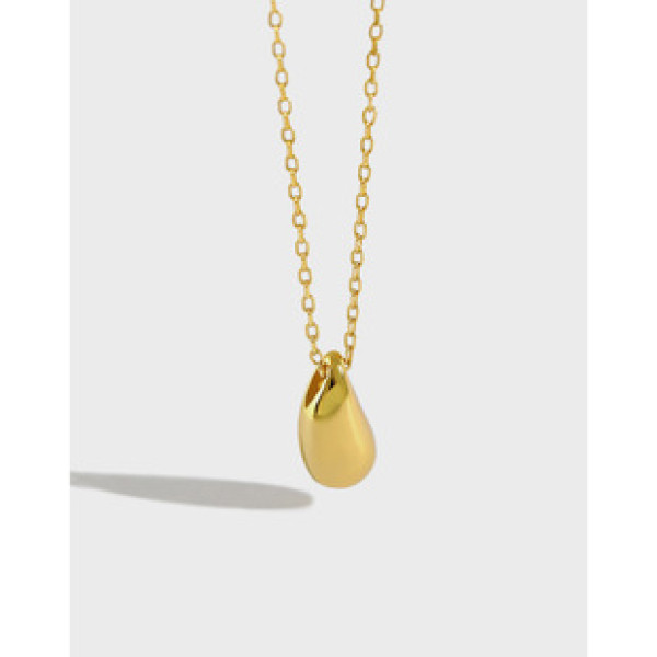 A37626 s925 sterling silver elegant simple teardrop pendant necklace
