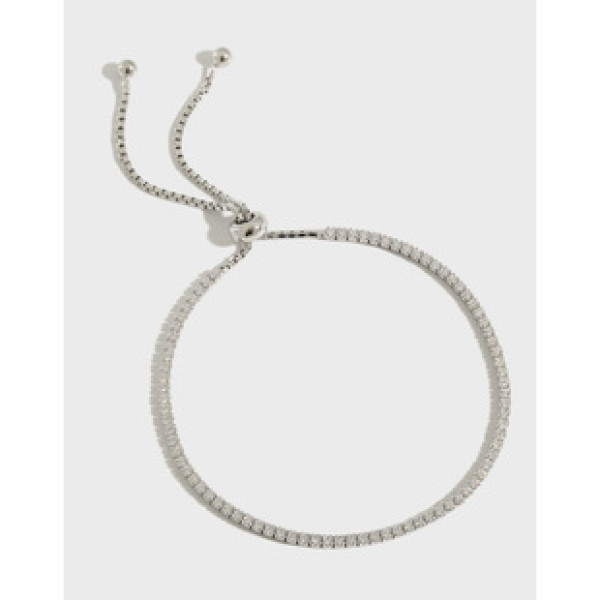 A36529 silvers925 sterling silver unique design rhinestone boxchain charm bracelet