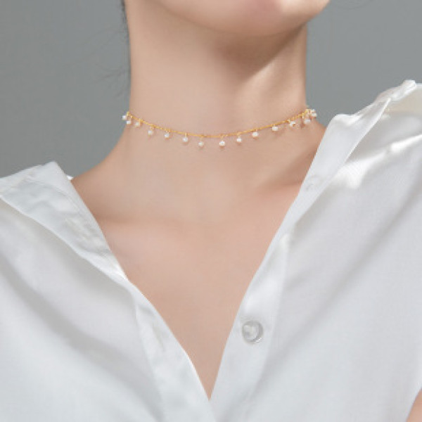 A37227 s925 sterling silver sweet pearlnecklace