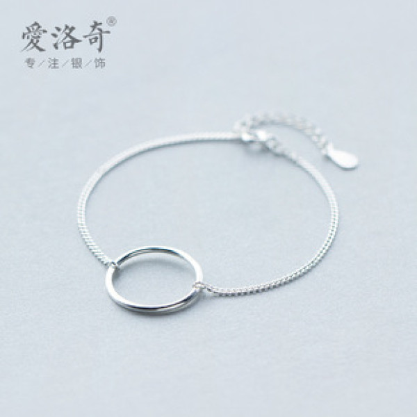 A35196 s925 sterling silver charm fashion unique circle charm bracelet