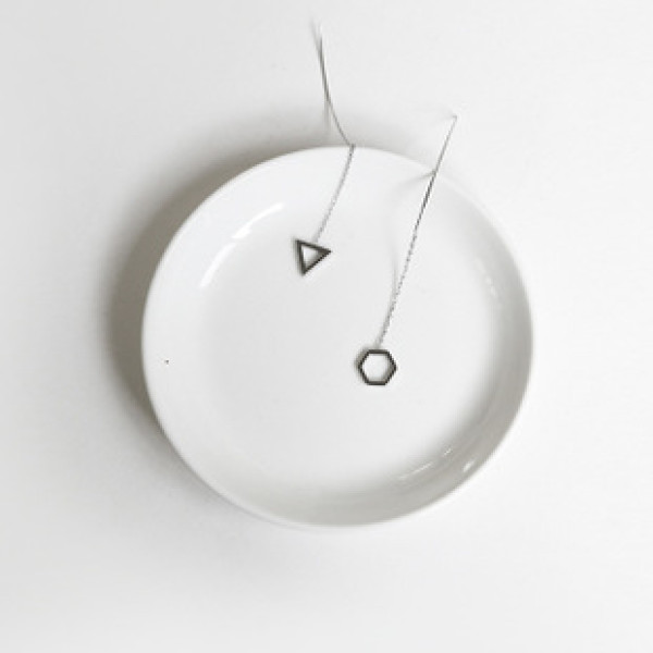 S11310 S925 sterling silver minimalist geometric earrings string