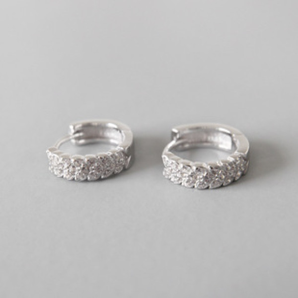 A37381 s925 sterling silver elegant rhinestone earrings