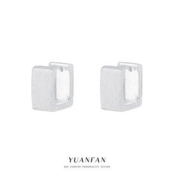 A43422 s925 sterling silver unique square simple design stud earrings