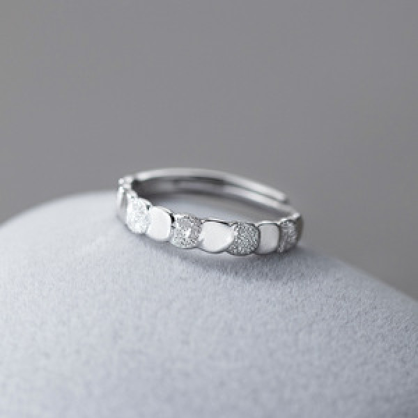 A46145 s925 sterling silver dainty simple matte finish circle ring