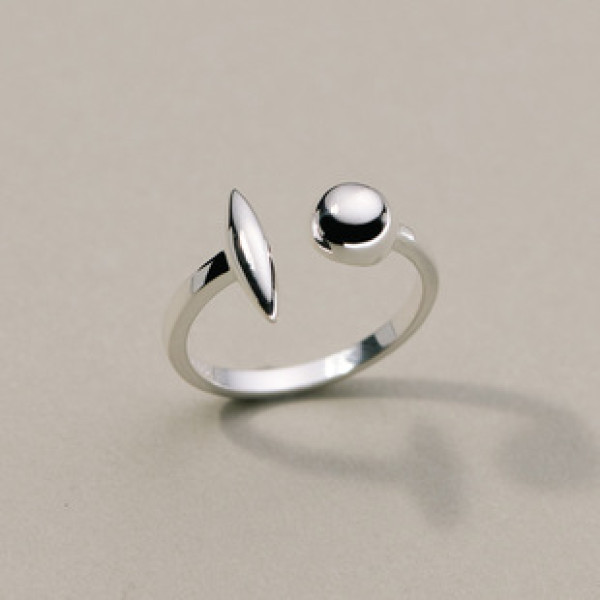 A39316 s925 sterling silver ball adjustable design ring
