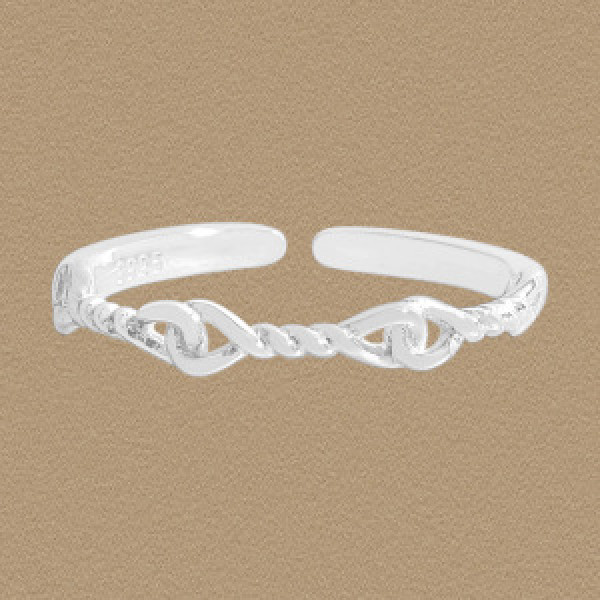 A44652 twist wrap rope adjustable sterling silver s925 ring