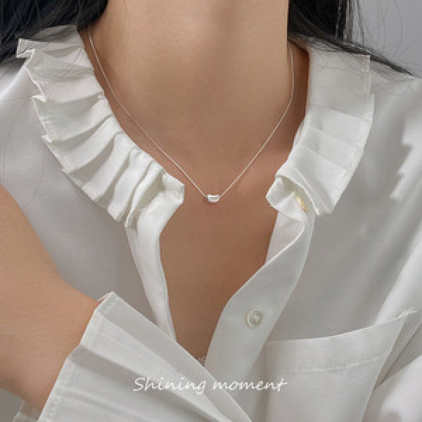 A44381 s925 silver trendy sweet unique simple necklace