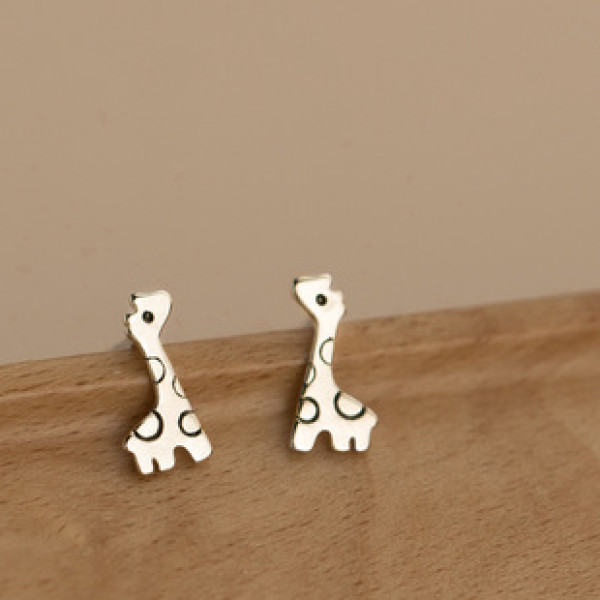 A39193 s925 silver simple cute deer stud christmas elegant sweet earrings