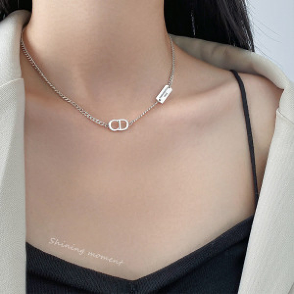 A46212 s925 sterling silver thai initial necklace