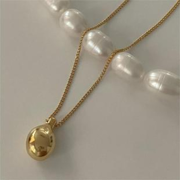 A40440 sterling silver simple elegant ball necklace
