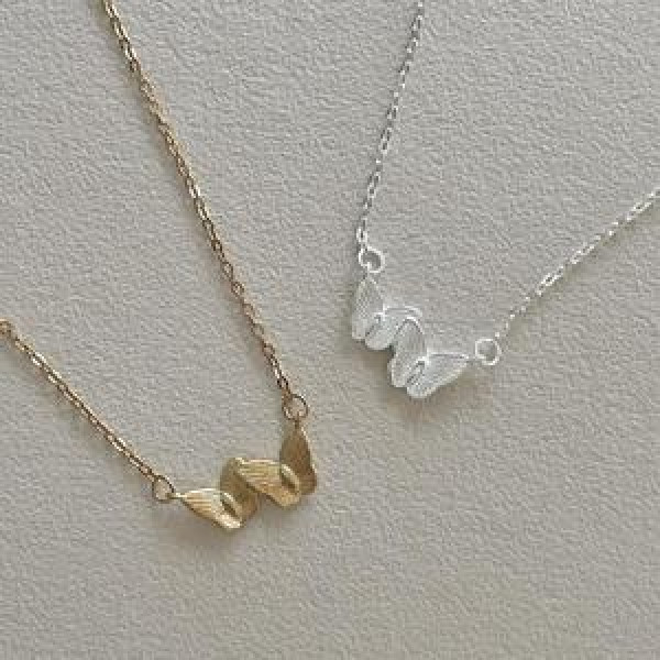 A45403 sterling silver butterfly simple elegant necklace