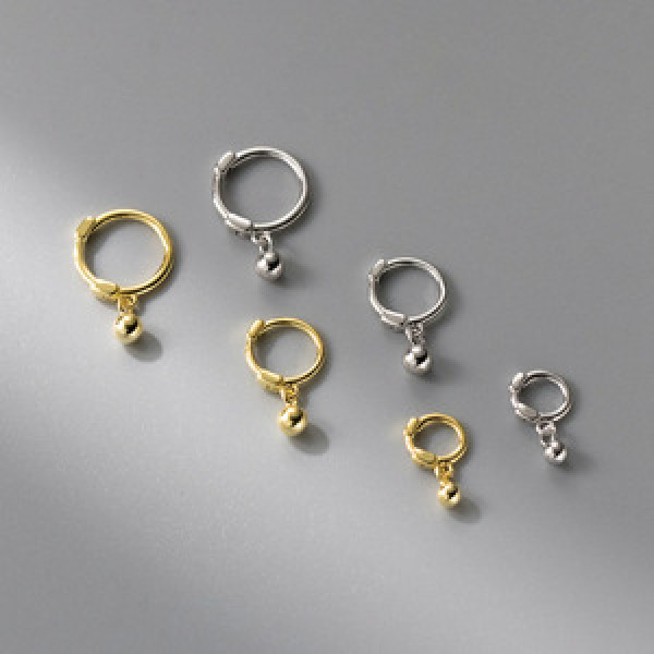 A45884 s925 sterling silver simple circle geometric elegant earrings