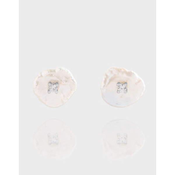 A42433 design natural stud sterling silver s925 earrings
