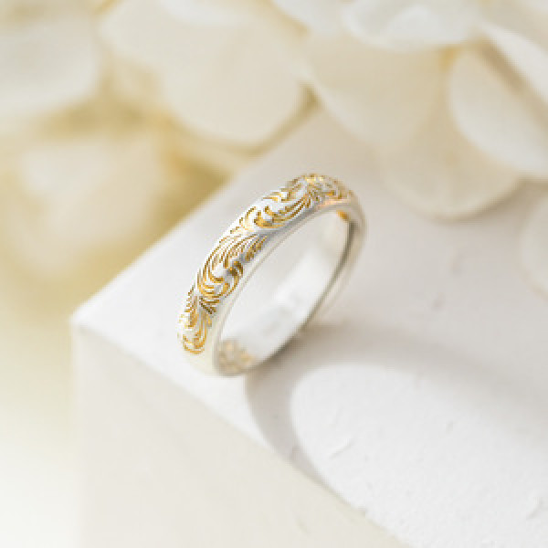 A45348 silver vintage gold ring
