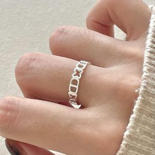 A45770 simple s925 sterling silver unique ring