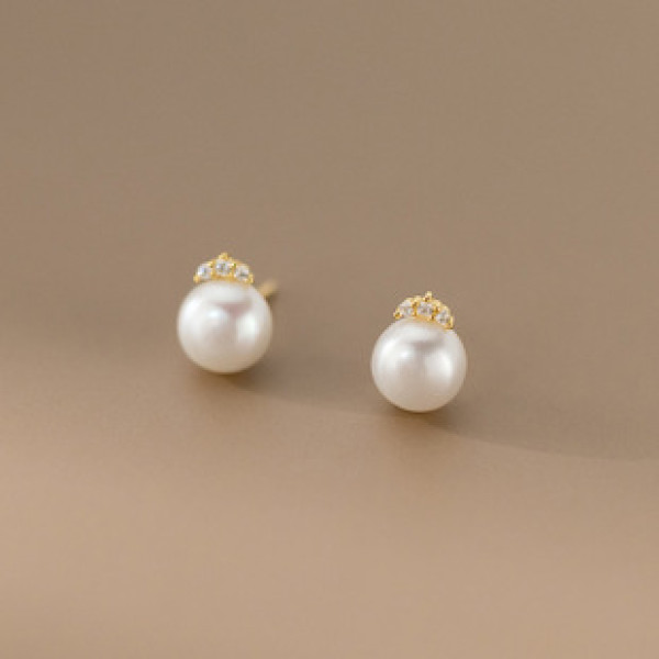 A43180 s925 sterling silver rhinestone stud fashion earrings