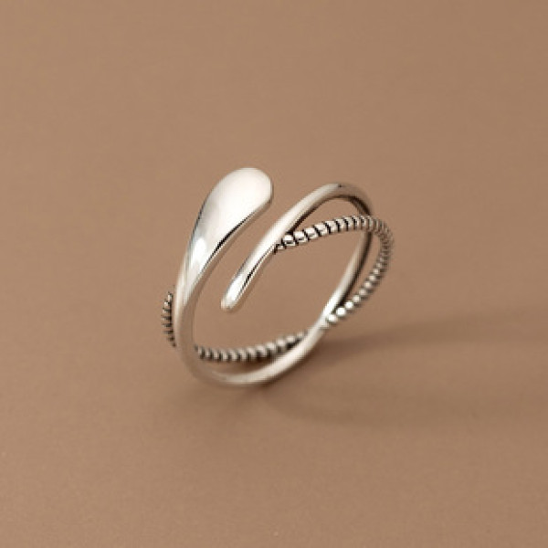A38389 s925 sterling silver thai twist bar vintage design ring