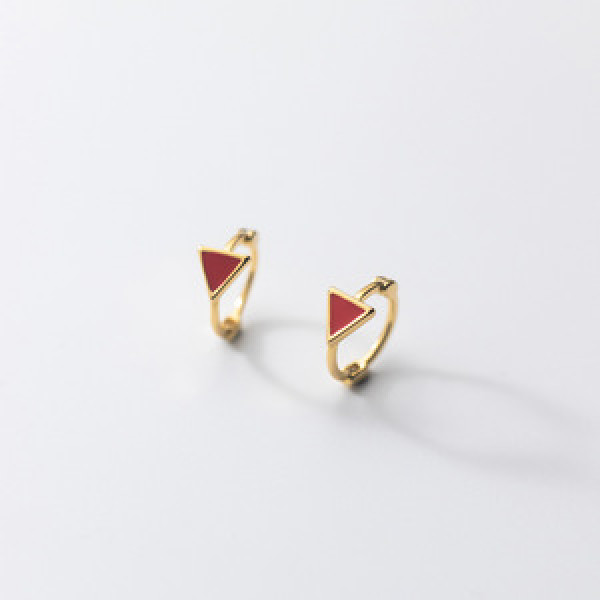 A45171 s925 silver elegant simple trendy triangle earrings