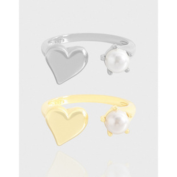 A43263 design pearl heart sterling silver s925 ring