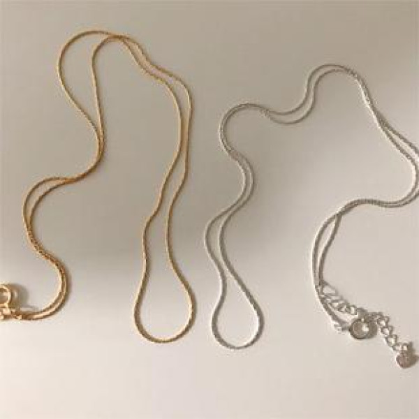 A38812 sterling silver simple necklace