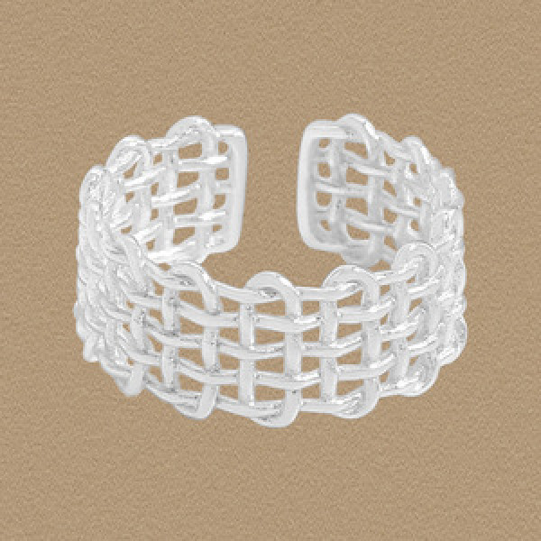 A45664 multilayer layered braided sterling silver s925 adjustable ring