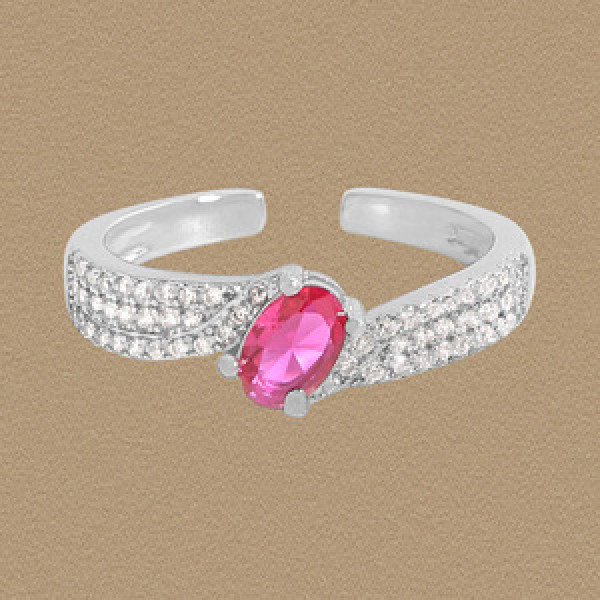 A45897 cubic zirconia adjustable sterling silver s925 ring