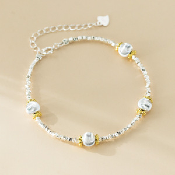 A46234 s925 silver sweet cateye gold charm bracelet