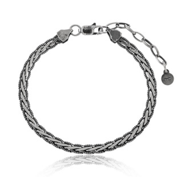 A42570 braided charm s925 sterling silver vintage unique bracelet