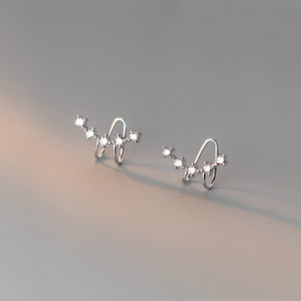 A33711 s925 sterling silver chic sweet rhinestone trendy earrings