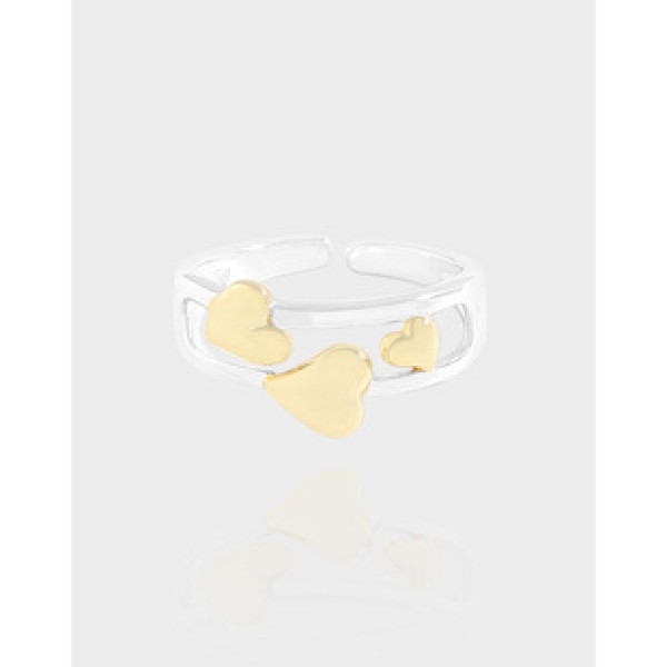A40329 design heart double doublelayer layered sterling silver s925 ring