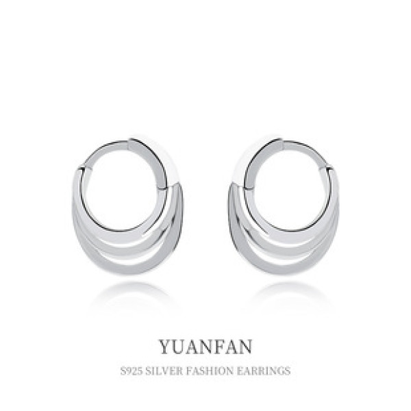 A37540 sterling silver unique layered fashion elegant earrings