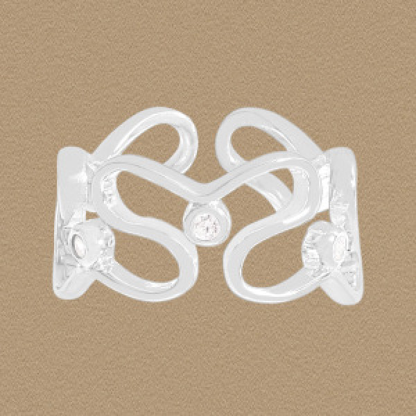 A44649 heart sterling silver s925 cubic zirconia ring