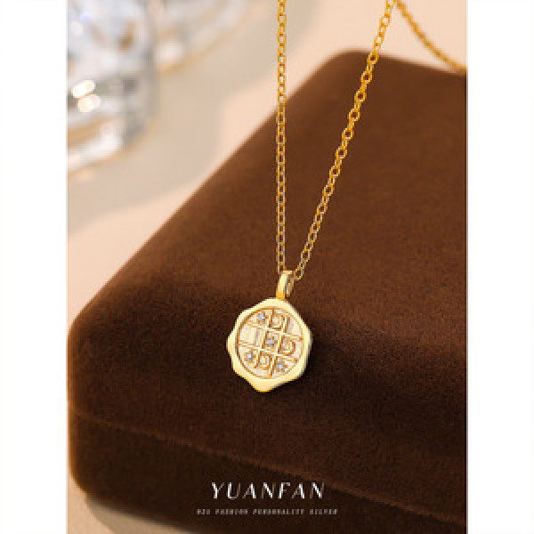 A43685 s925 sterling silver unique dainty cubic zirconia moon pendant necklace