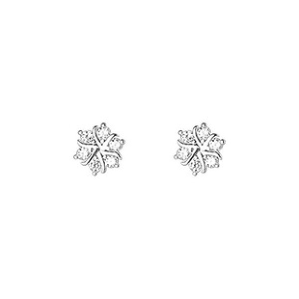 A42962 s925 sterling silver rhinestone snowflake stud fashion earrings