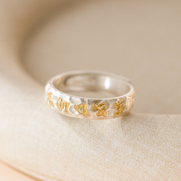 A45775 silver sweet gold ring