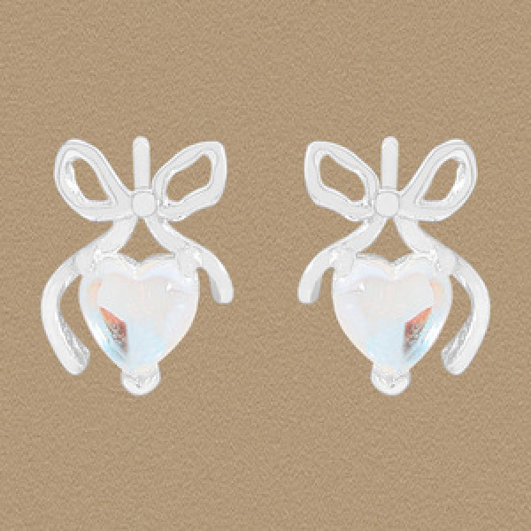 A44288 heart butterfly stud sterling silver s925 earrings