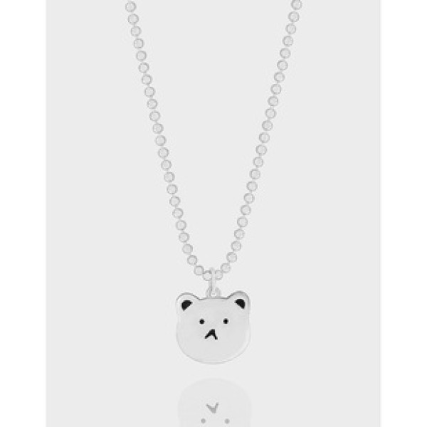 A41726 design bear pendant sterling silver s925 necklace