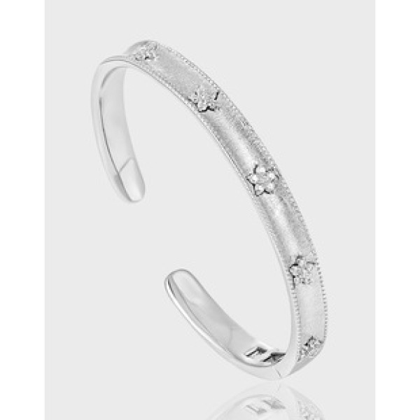 A40305 unique quality grade s925 sterling silver rhinestone bangle bracelet