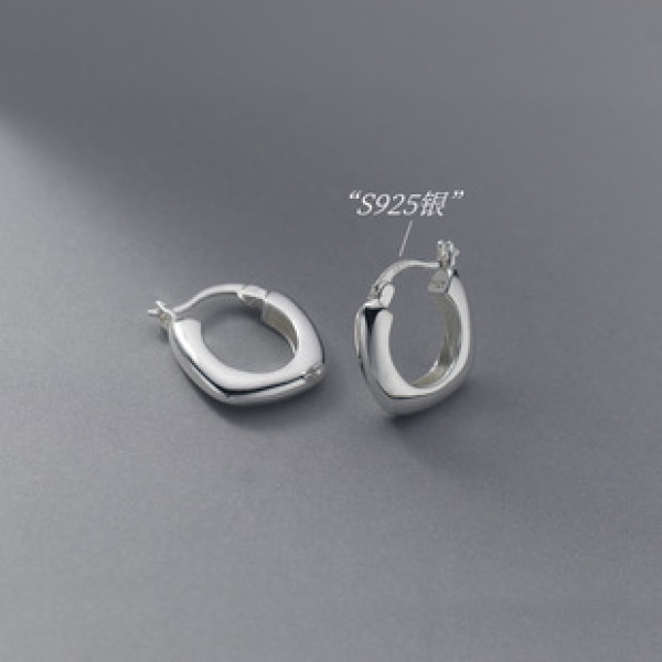 A37998 s925 sterling silver simple hollowed elegant earrings