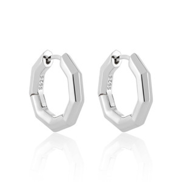 A44226 geometric circle s925 sterling silver earrings