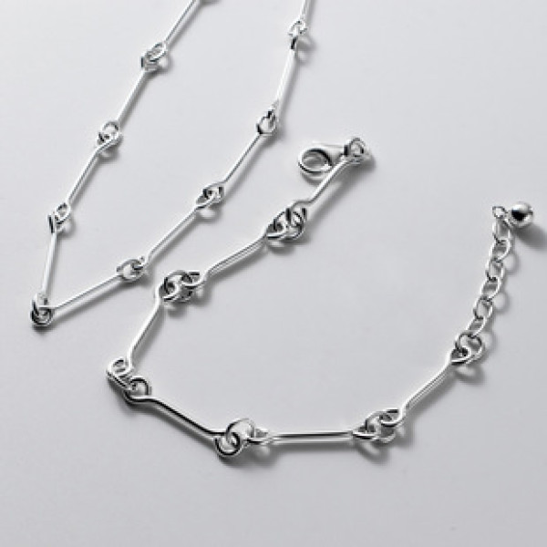 A41798 s925 sterling silver fashion unique circle elegant simple necklace