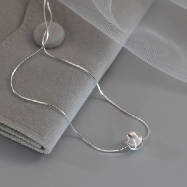 A44430 s925 silver trendy sweet cateye necklace