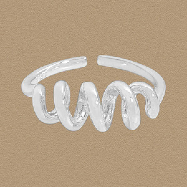 A45905 spiral adjustable sterling silver s925 ring