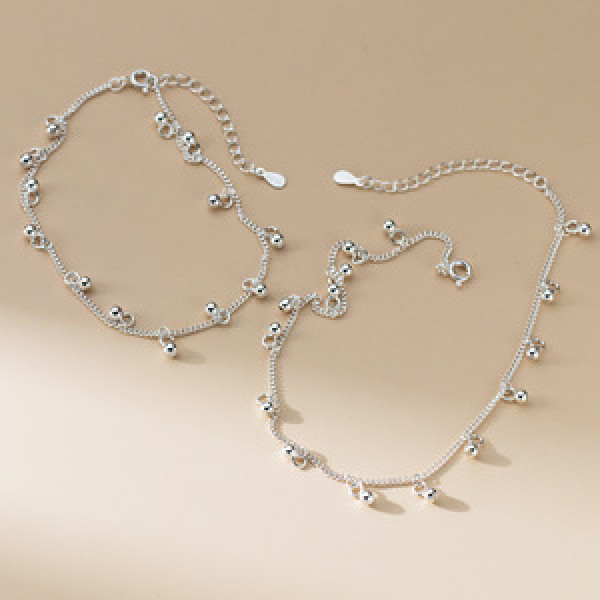 A45641 silver trendy sweet dainty fringe charm anklet bracelet