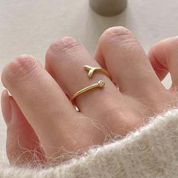 A45756 sterling silver simple fashion adjustable ring