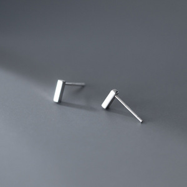 A43687 s925 silver stud simple square trendy geometric earrings