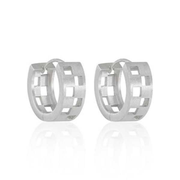 A43360 hollowed s925 sterling silver elegant circle earrings