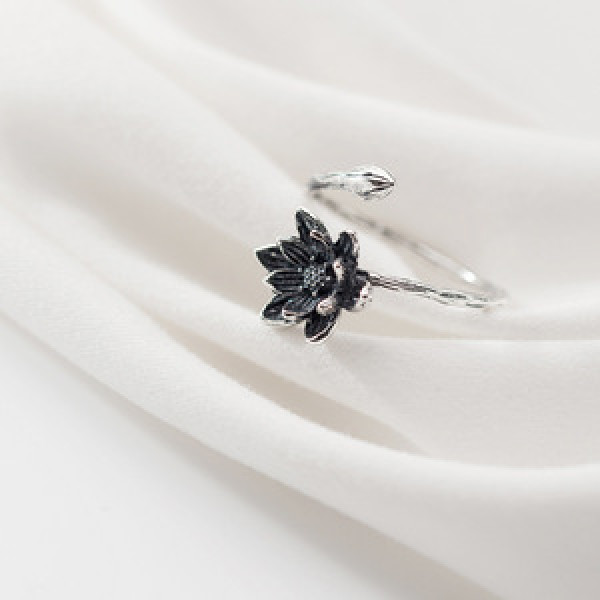 A45425 s925 silver adjustable vintage ring